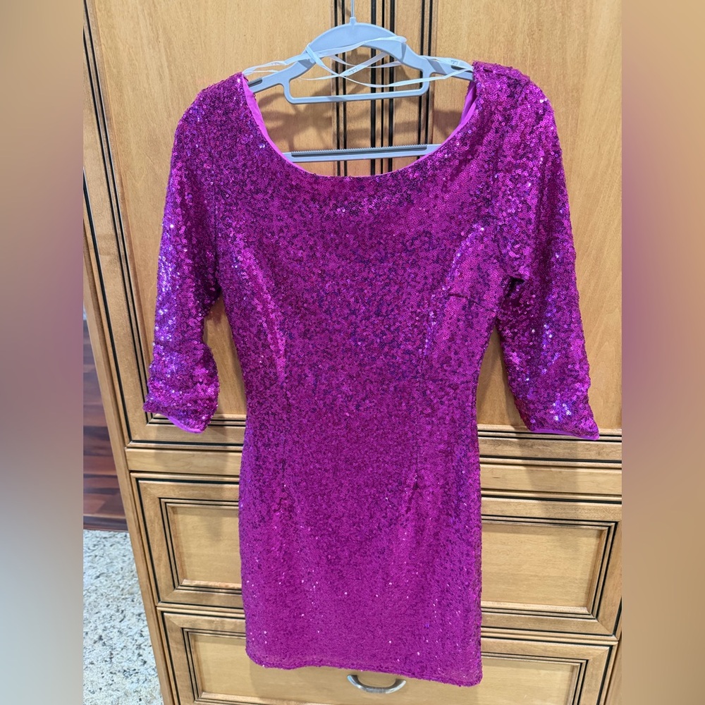 Lulu's Fuchsia Sequin Dress